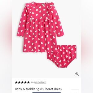 J. Crew Pink Heart Print Kids Dress Set